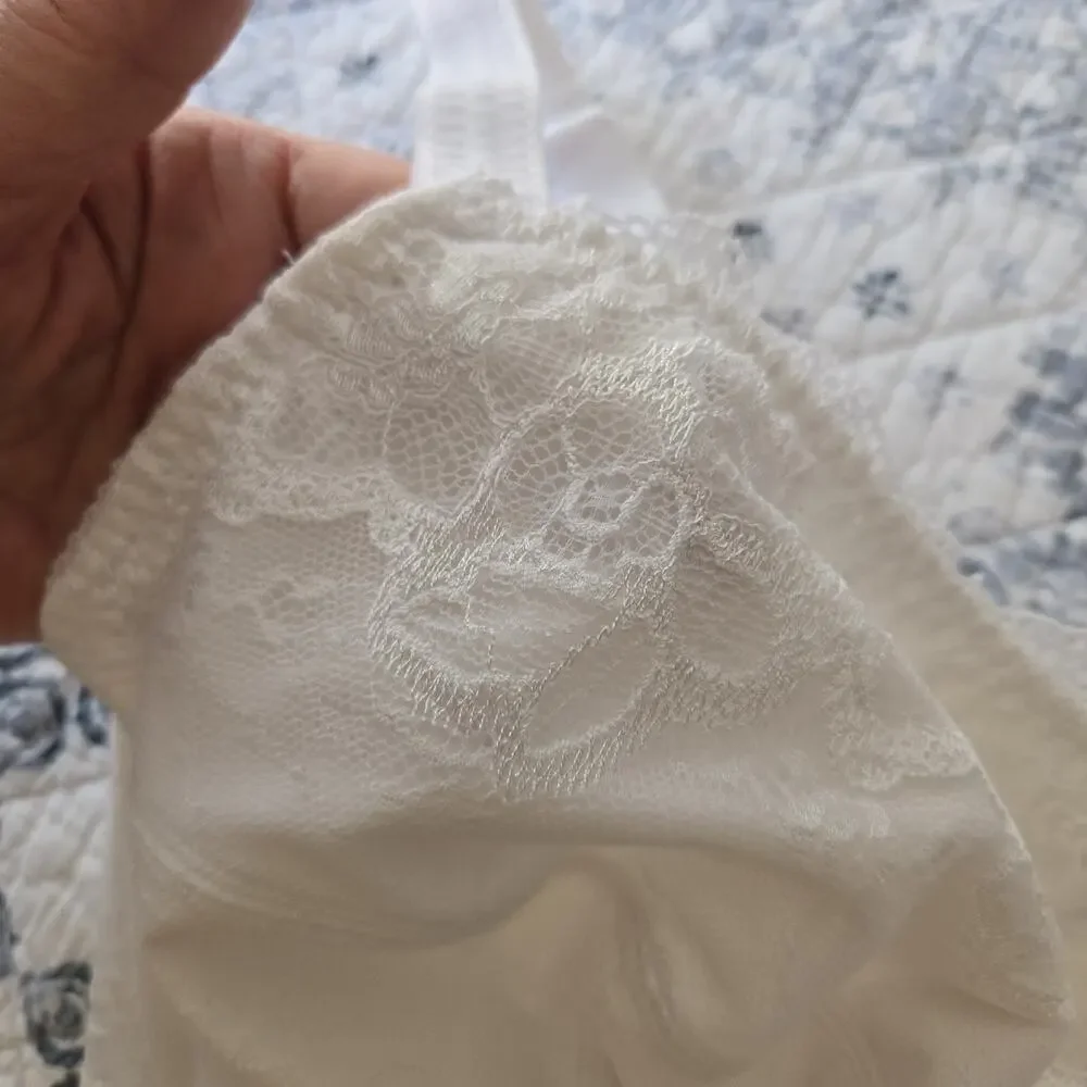 Amoena Amanda 42DDD White Floral Lace Underwired Full Coverage Mastectomy Bra